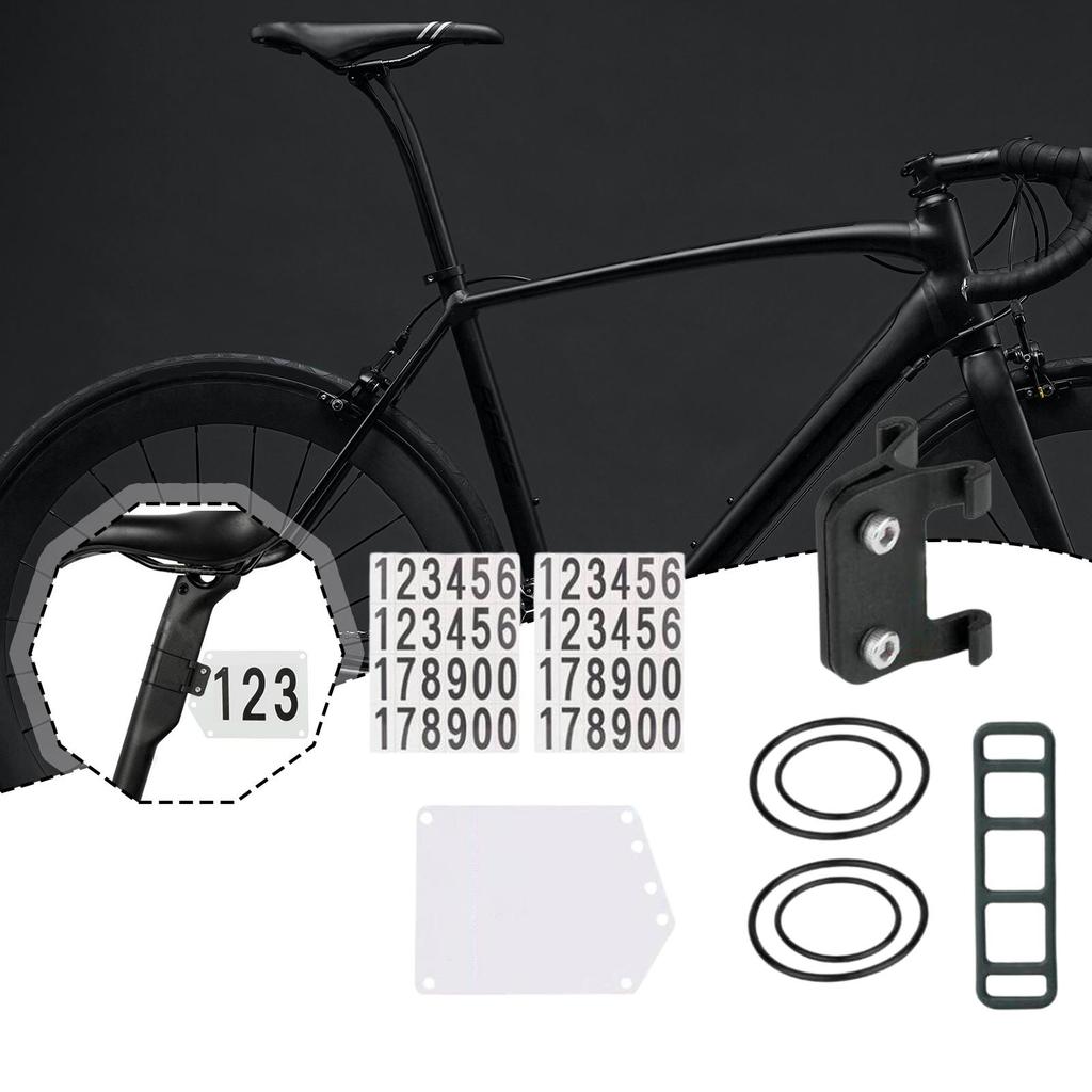 Cycling Number Mount PVC Bike Race Number Plate Holder Road Bicycle Bracket Lightweight for Competition Events