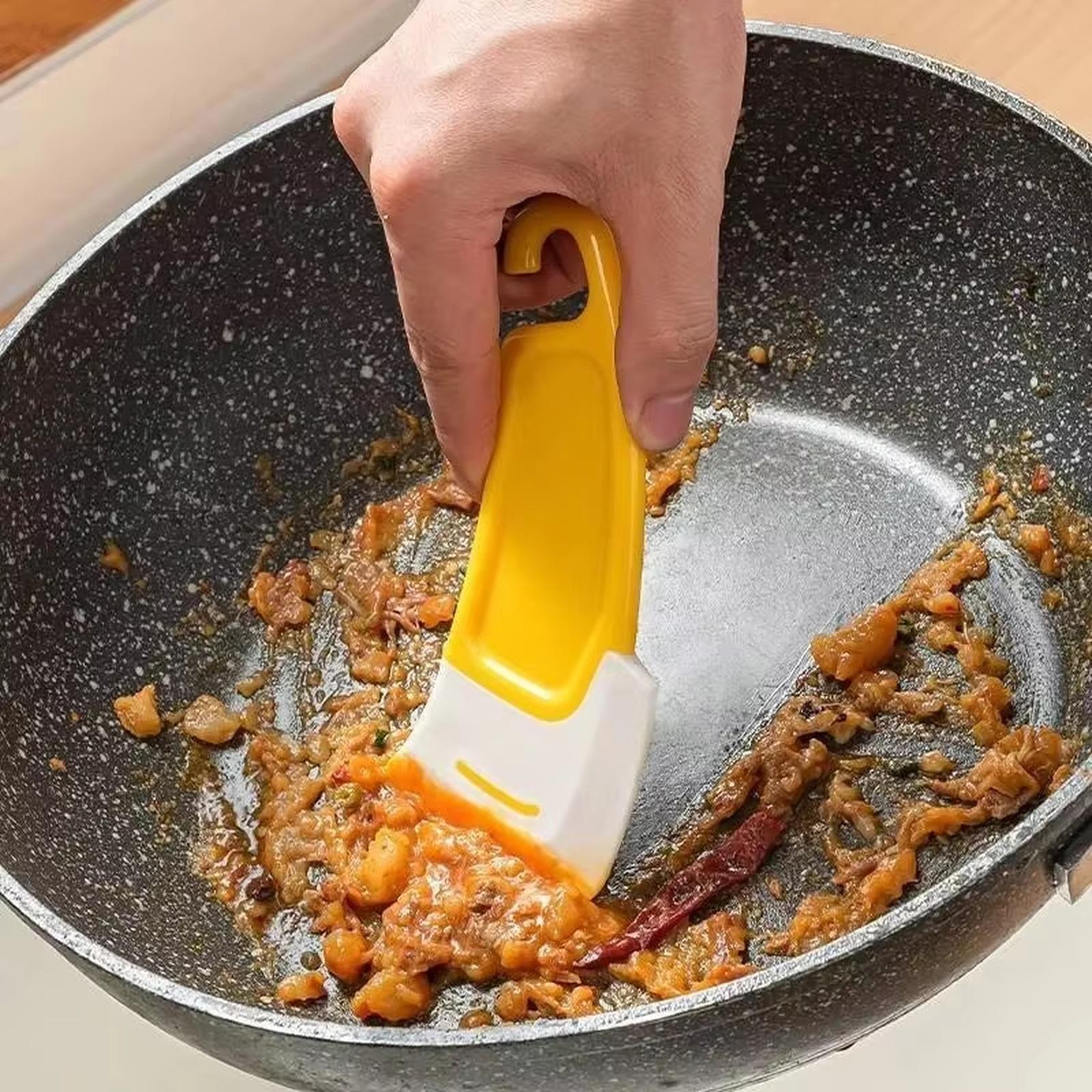 

Мягкий силиконовый кухонный скребок Очиститель для удаления масляных пятен для кастрюли, сковороды, плиты one size жёлтый