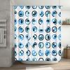 Modern Blue White Circle Shower Curtain Waterproof Washable Bathroom Decor Customize Size