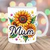 3D Embroidery Flower Embroidered Ceramic Coffee Mug Tea Cup Mom Mum Mother