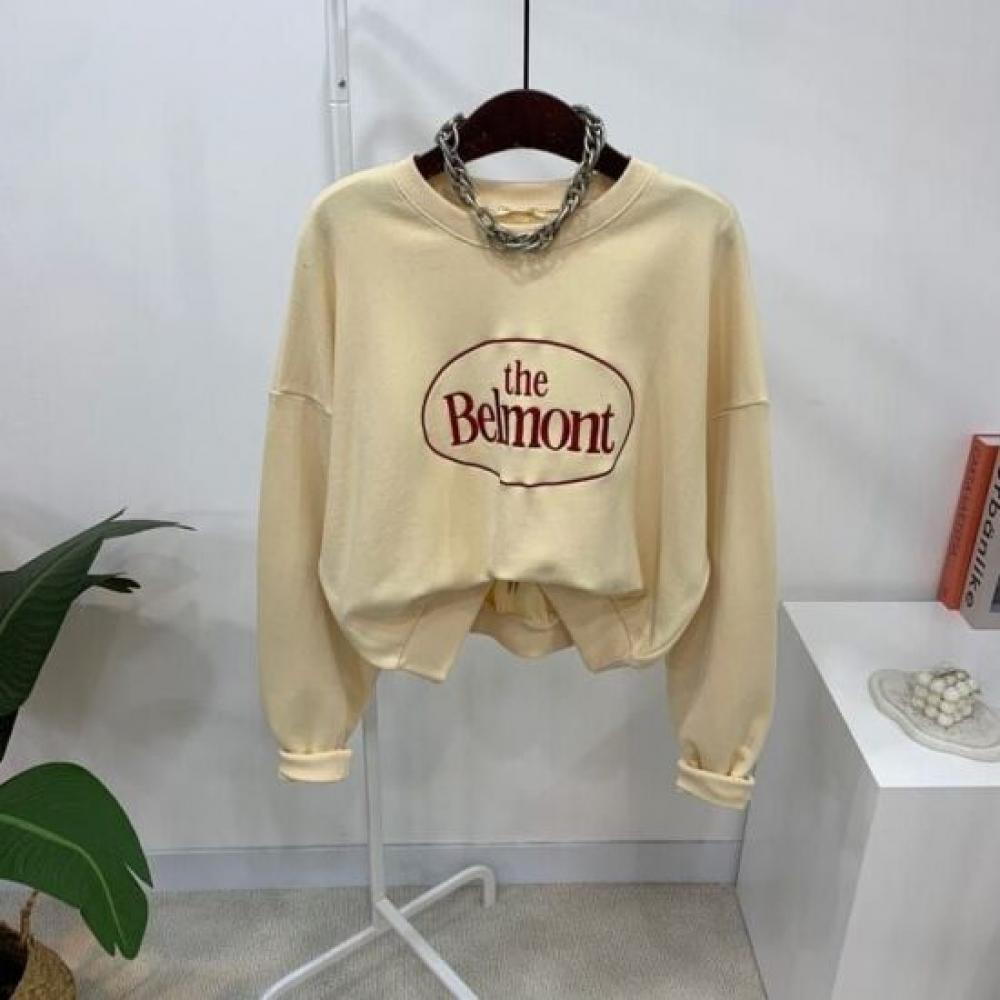 C S In The Room Embroidery letterIng Crop Long Sleeve SweatShirt 3 ColorS