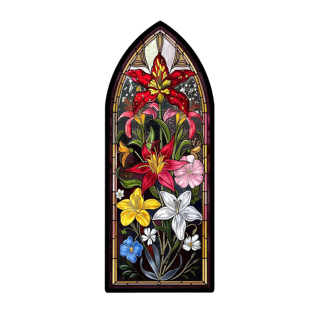 PVC Translucent Bookmark Stained Glass Style Floral Pattern Durable Flexible Material Size 15x6cm Suitable for Books Magazines and Journals