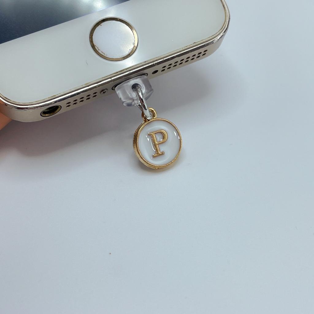 Dust Plug For Phone - Metal Pendant With 26 White English Letters - Dust Plug For Phone Jack,mobile Phone Decorations