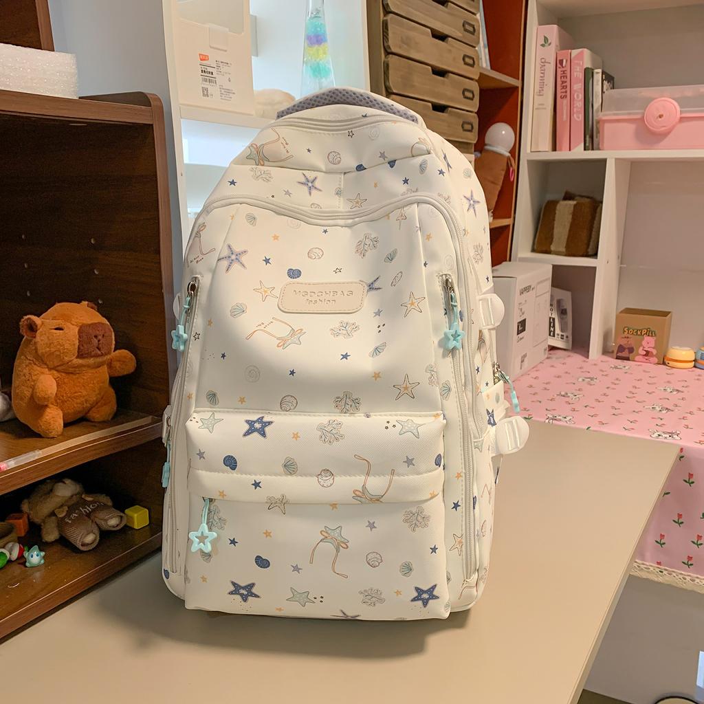 Schoolbag Korean version of small fresh schoolbag Japanese princess versatile cute casual printed backpack junior high school class backpack
