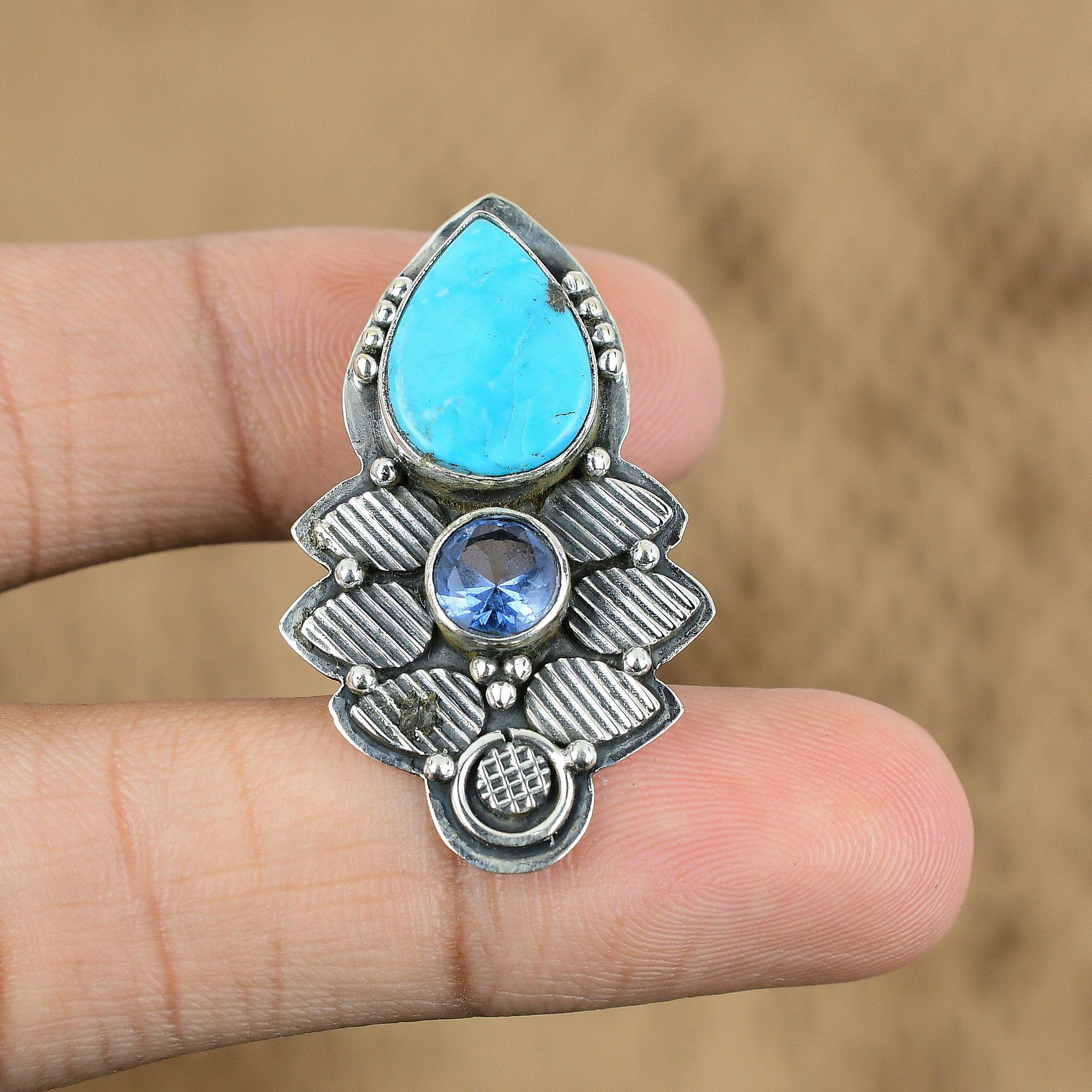 

Gift For Her 925 Sterling Silver Natural Arizona Turquoise Gemstone Pendant