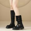 Retro British Style Thick Soled Long Boots for Women In Autumn and Winter , New High Heeled and Slim Looking Knight Boots