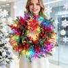 Red Berries Pine Poinsettia Christmas Wreath Realistic Christmas Door Wreath Wall Decoration