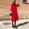 Women Winter Coat Formal Business Style Turn-down Collar Double Buttons Calf Length Overcoat OL Commuting Jacket Solid Color Thick Outerwear
