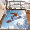 Vibrant Snowboarding Scene-Themed Carpet for Living Rooms All Seasons Rugs for Home Sofa Bedroom, Gift Mat