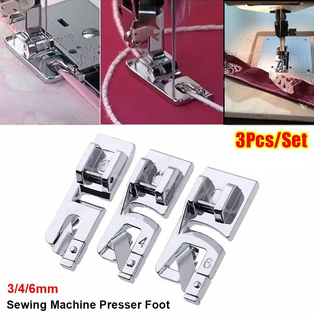 3Pcs/Set Metal Household Sewing Tool Hem Presser Foot  for Household Multi-Function Sewing Machines
