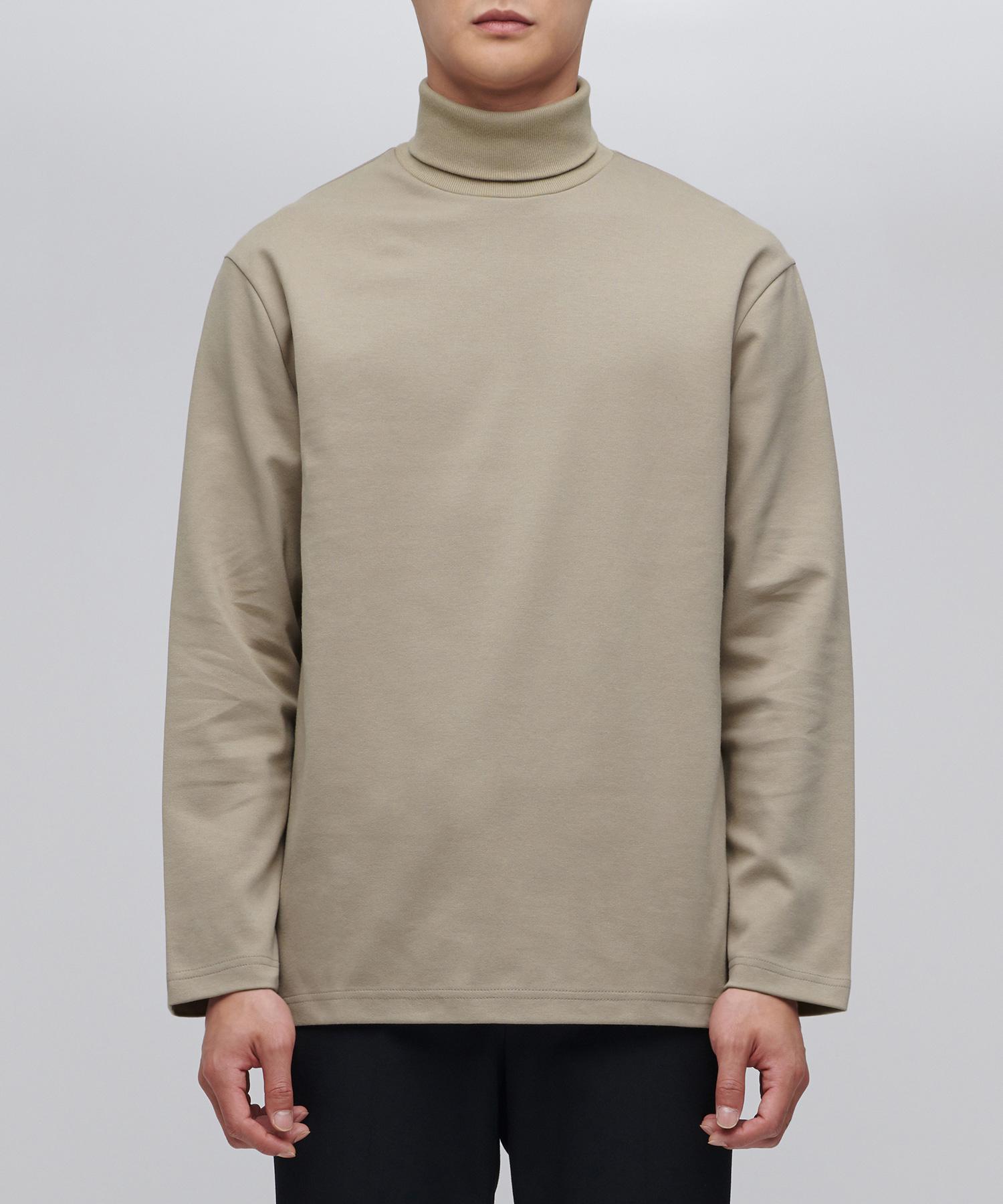 Musinsa Standard Ponte Turtleneck Long Sleeve T-Shirt [Beige] Beige/M