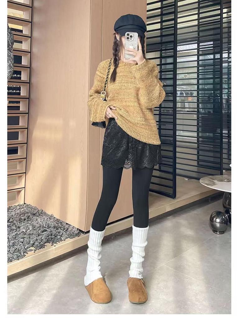 Korean Lace Layered Anti-Exposure Short Skirt - Fashionable Outerwear