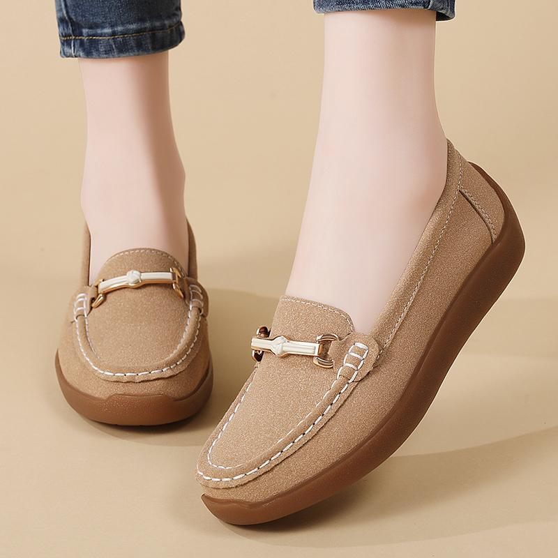 Women Black Moccasins Driving Shoes Flats Casual Nurse Loafers Khaki Minimalist Maternity Shoes Large Size