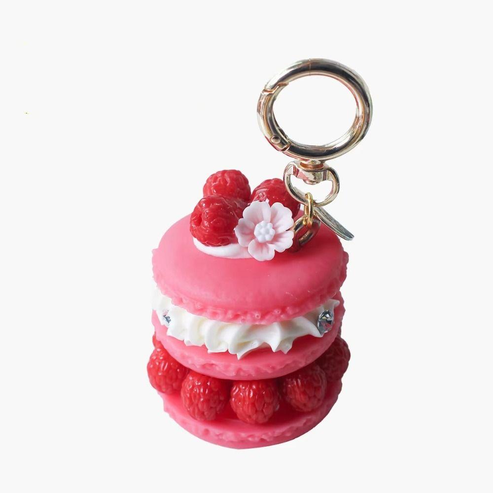 Simple Funny Fruit Dessert Pendant Simulation Food Keyring Fashion Cake Keychain  Best Friend Gift