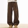 Retro Coffee Corduroy Pants Men's Winter Drape Wide-leg Pants Loose Casual Straight