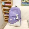 Schoolbag New Schoolbag Women's Japanese Small Fresh Cartoon Cute Middle School Backpack Contrasting Color Simple Junior High School Backpack
