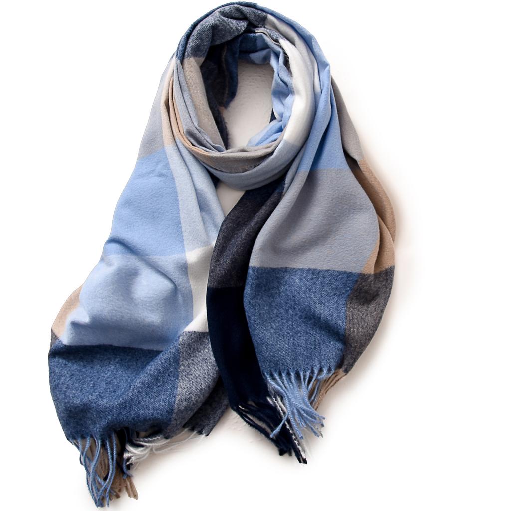 Plaid scarf women's autumn and winter imitation cashmere warm scarf office shawl with high-end scarf women's winter