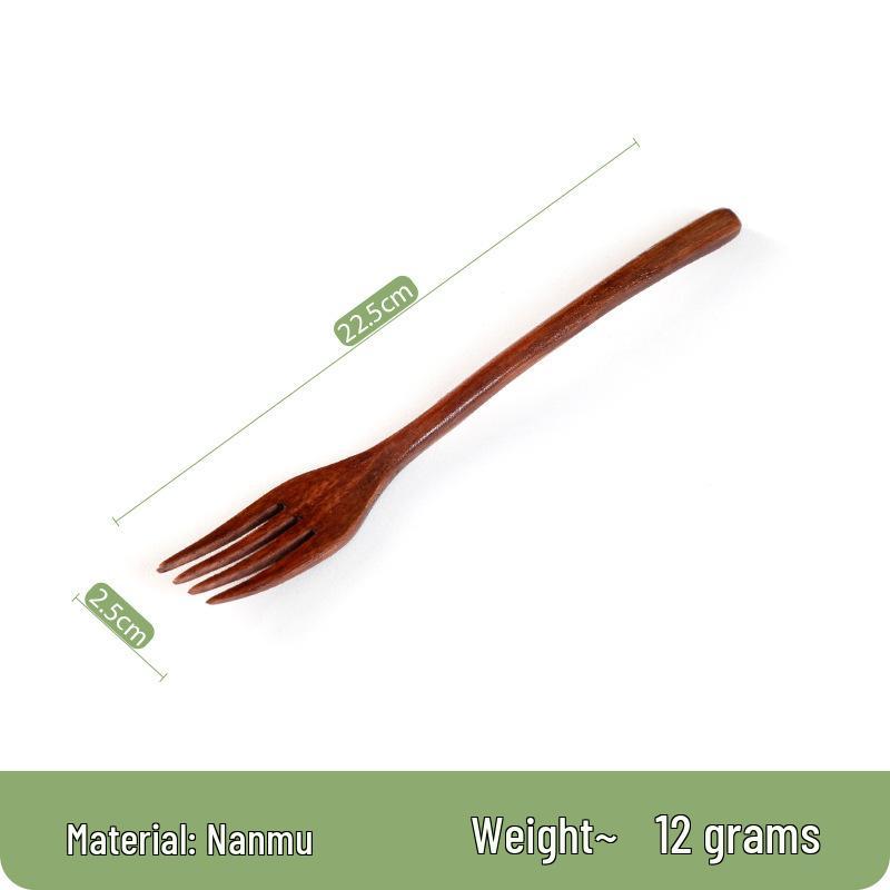 Japanese Portable Lunch Set: Cloth Bag with Wooden Spoon, Fork, and Chopsticks