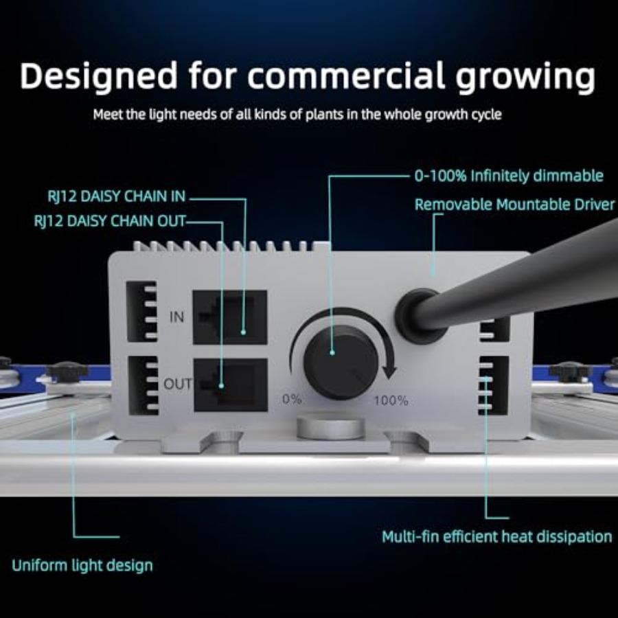 420W Led Grow Lights for Indoor Plants Full Spectrum Foldable and dimmable LED Grow Lights Daisy Chain 4x4/5x5ft Coverage Bar S
