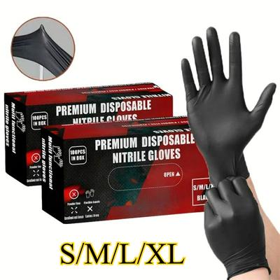 10/30/60/100 Stück Einweg-Schwarze Nitrilhandschuhe für den Hausgebrauch Latexfrei Puderfrei Reinigung Schönheit Tierpflege Handschuhe zum Haarefärben