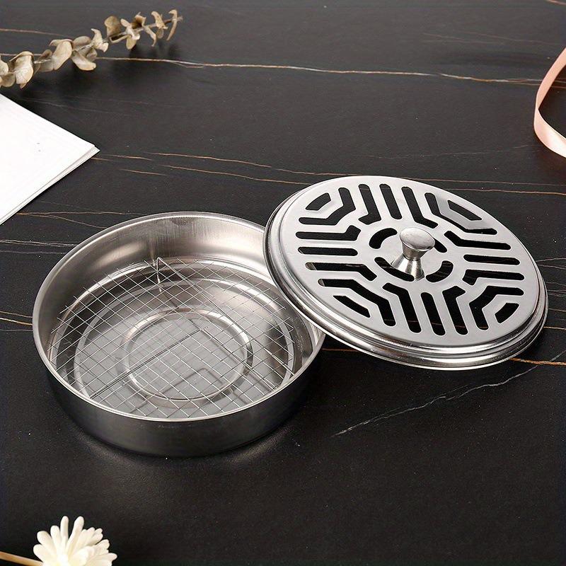 Fireproof Triangular Mosquito Coil Box with Lid - Anti-Scald, Portable Ash Tray for Outdoor Use