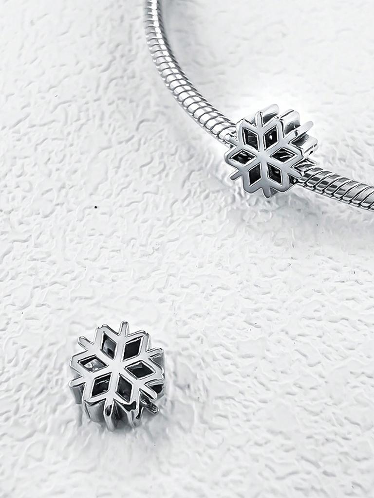 Charms Plata Winter Snowflakes Beads Charm Copper Plated Fit Charms Copperoriginal Bracelet For Jewelry Making Diy Charm