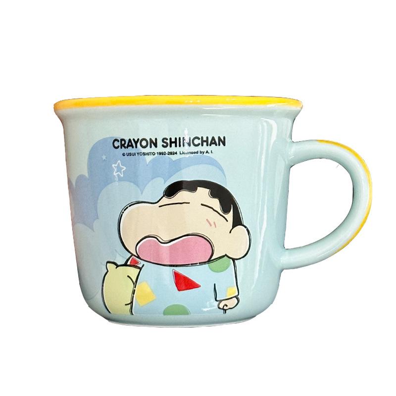 Niedliche Cartoon-Animation Crayon Shin Chan Keramiktasse mit Skala Büro-Kaffeetasse Haushalt Milchbecher