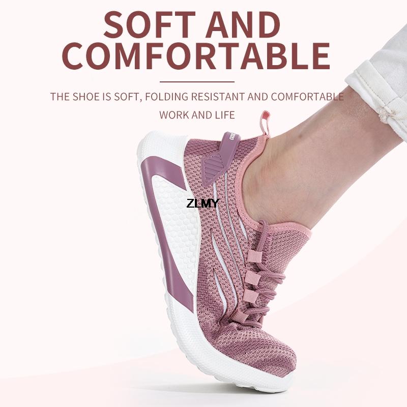 Scarpe da lavoro di sicurezza da donna leggere Scarpe da ginnastica con puntale in acciaio Antisfondamento Antipuntura Stivali da lavoro Rete Traspiranti Stivali di sicurezza Femminili