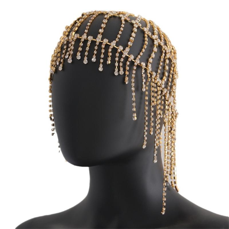 Ethnische Kristall-Quasten-Kopfbedeckung für Bühnenauftritte Modenschau-Accessoires Praktisches Leichtes Design