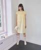 Syakili One-Button Mini Dot Dress (Yellow)