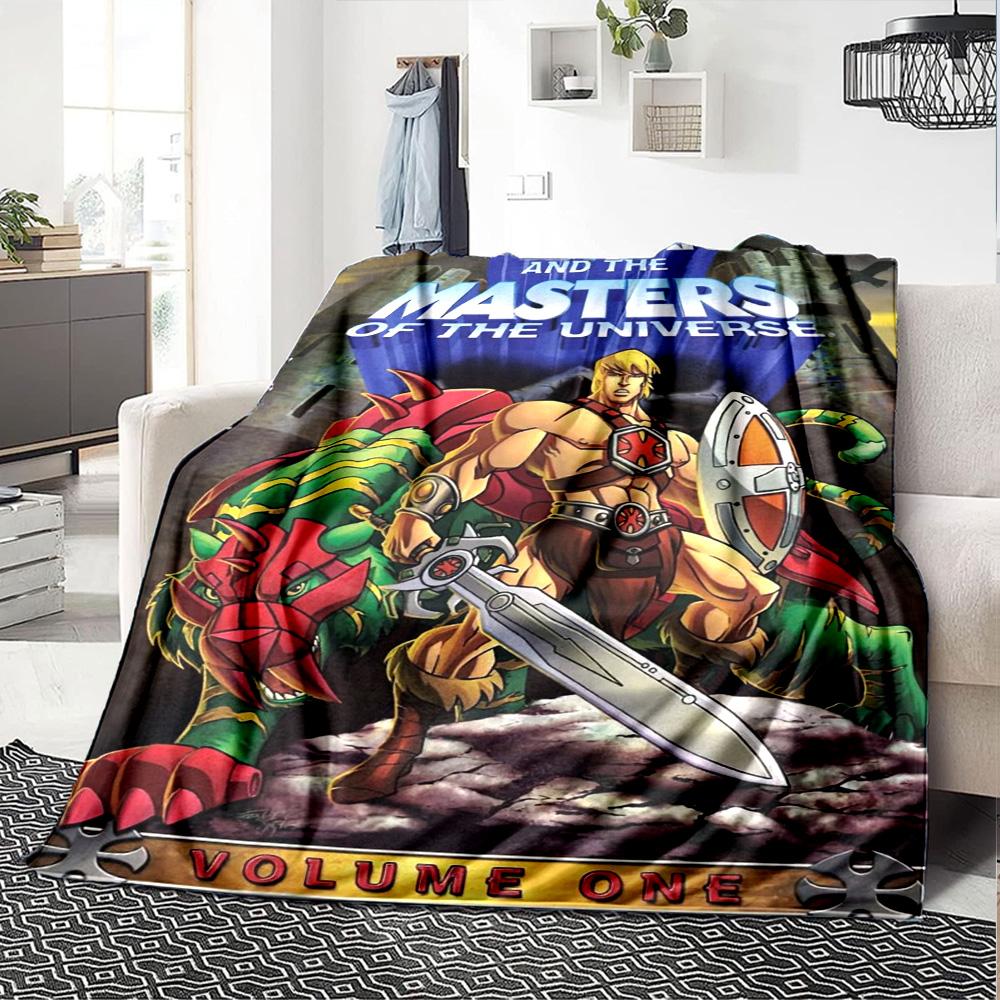 Heman Masters Universe Adventure Flannel Blanket Super Soft Warm Cozy Blanket For Sofa Bed Office Travel Allseason Home Decor Gift