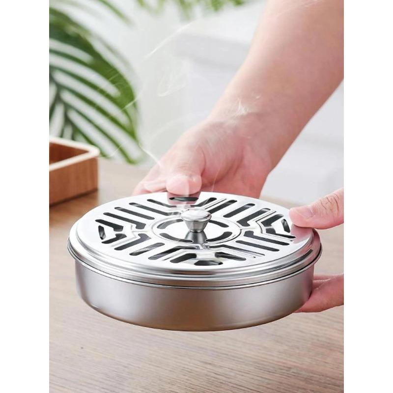1Pc Household Mosquito-Repellent Incense Rack with Lid, Round Mosquito-Repellent Incense Tray Mosquito-Repellent Incense Box