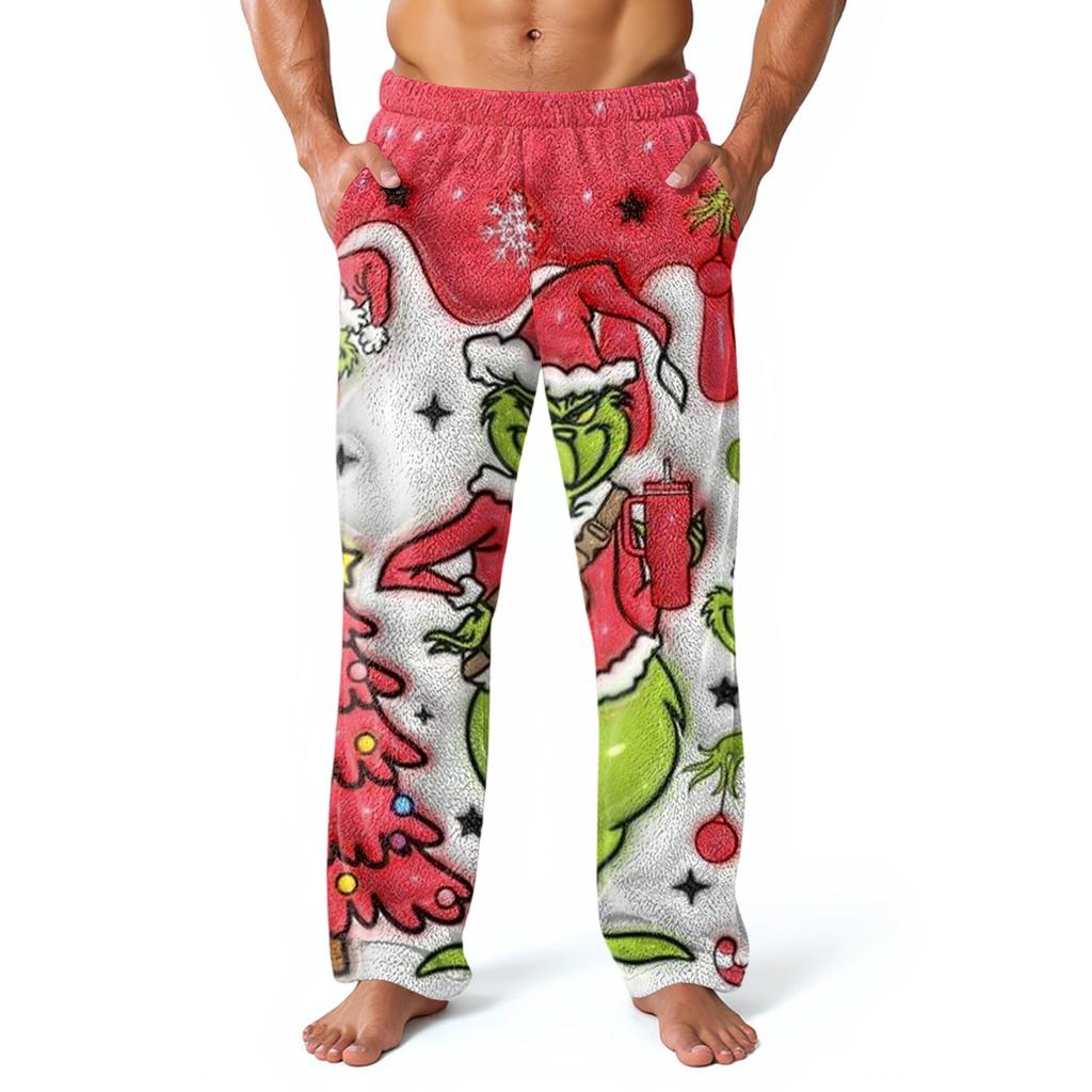 Men's Allover Printed Home Pants Sleeping Pajama Pants Long Pants Pajama Pants