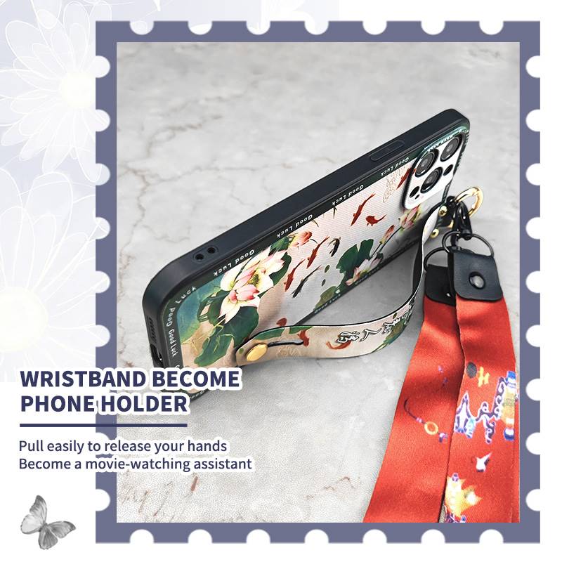 Wristband Wrist Strap Phone Case For ZTE Blade A34 Durable Fashion Phone Holder Protective Anti-dust Shockproof Lanyard