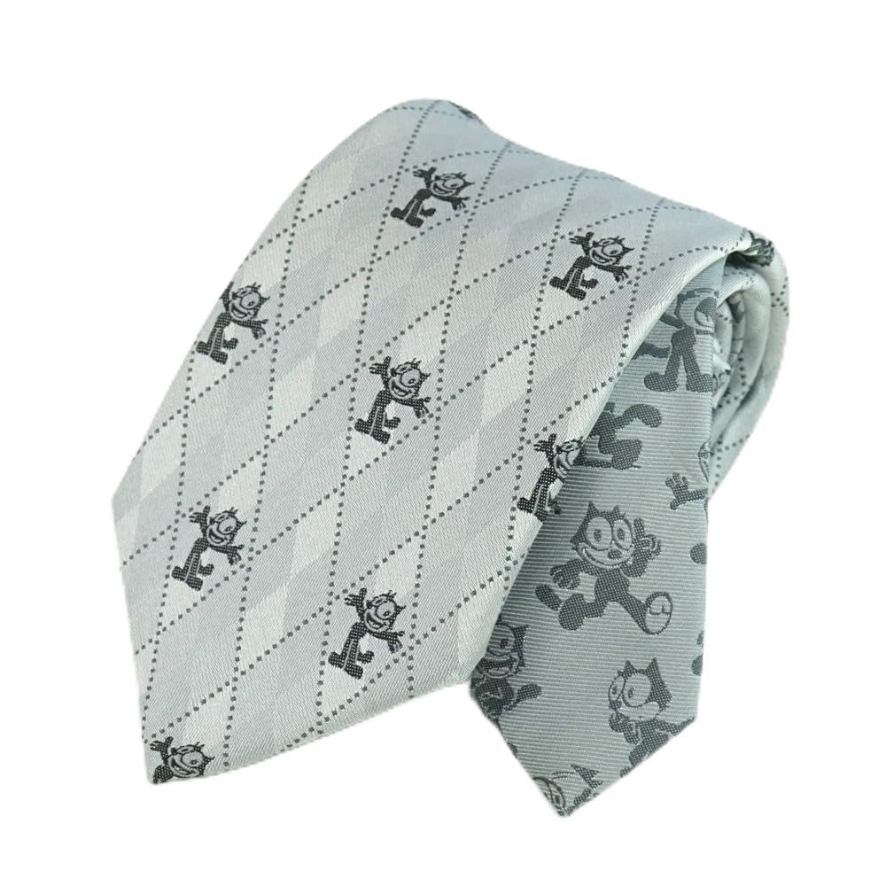 [Felix] The Cat  Character Tie (Argyle Pattern) UND49167 Silver