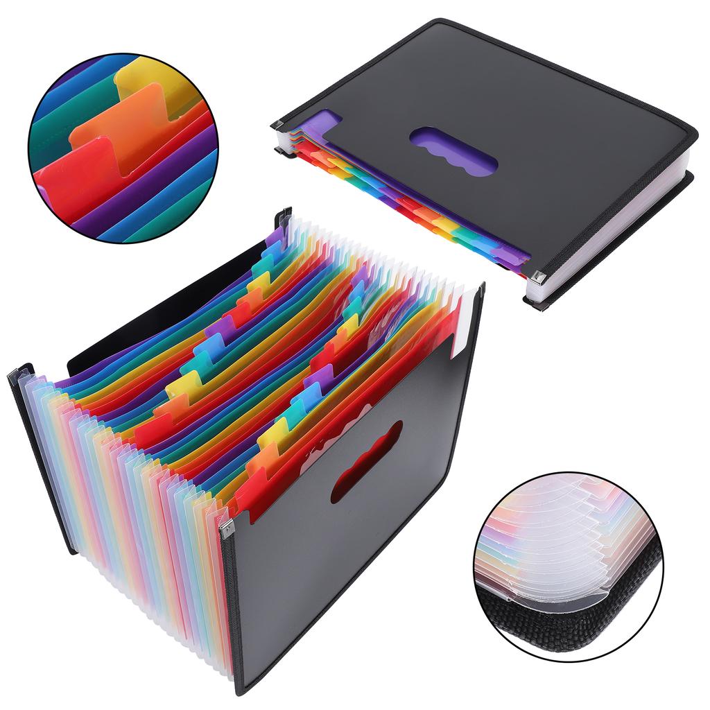 Retractable Folder Portable 24 Layers Expanding Accordian Organizer School Supplies