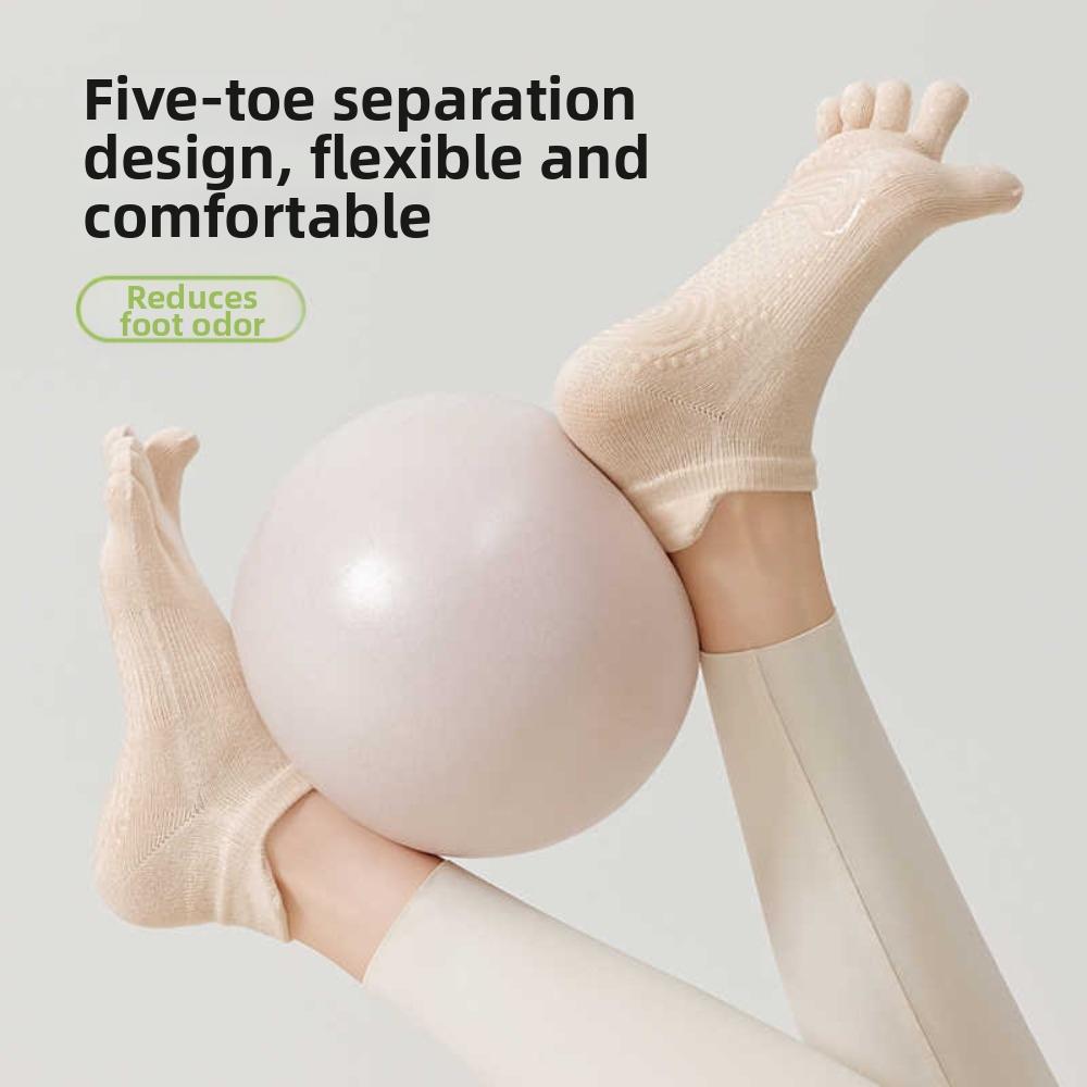 Baumwolle Damen Sports Yoga Socken Anti-Rutsch Boden Zehensocken Fünf-Zehen-Socken Ballett