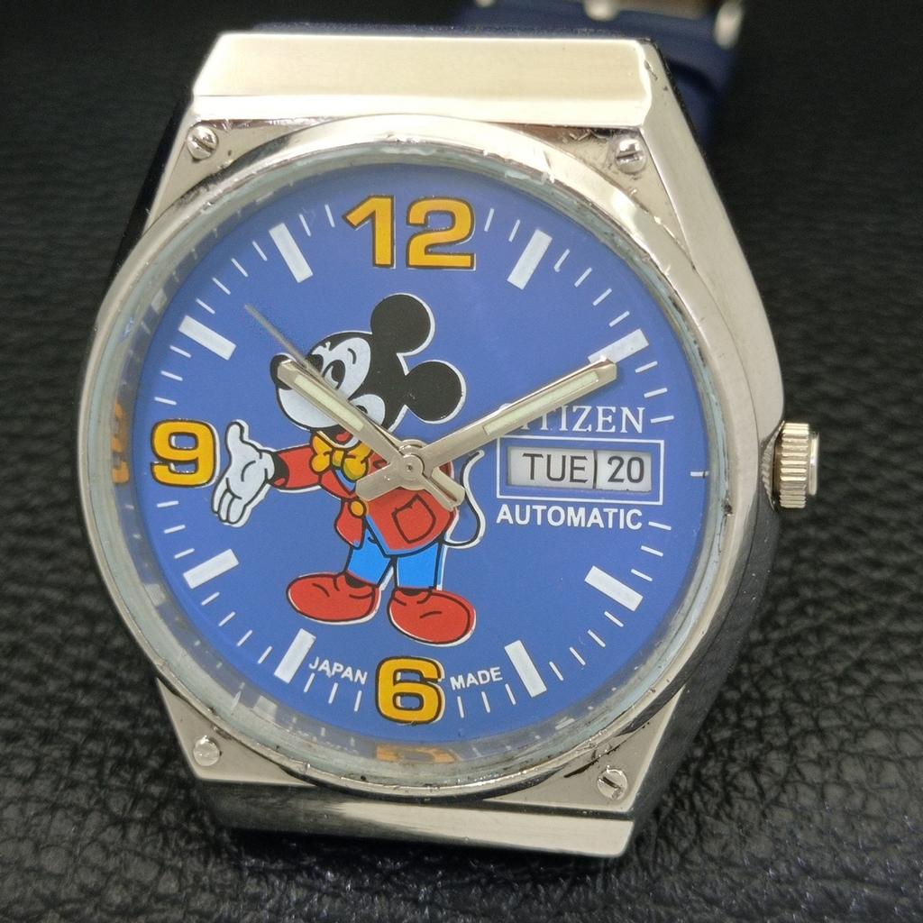 Citizen AUTOMATIC 8200 VINTAGE JAPAN MENS BLUE COLOR DIAL WATCH A500318-2 R151b-a500318
