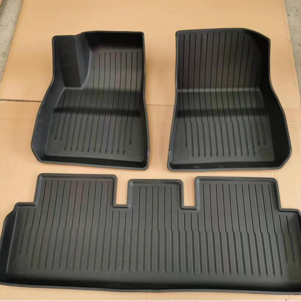 TPE Car Floor Mats for Tesla Model 3 (2021-2023) - Includes Front and Rear Trunk Mats, Thermoformed Design