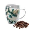 With Handle Clear Glass Cups Double-layer Double Wall Coffee Mug Dried Flower Mug  Drinkware