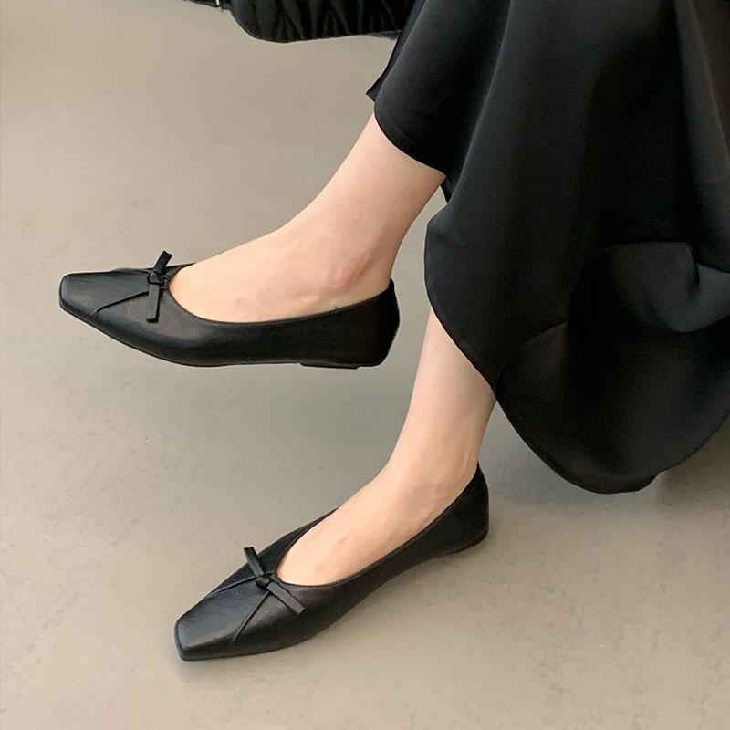 Fashion Luxury Fashion Butterfly-Knot Women Flats With Shoes Casual Female Soft Footwear Shallow Ladies Flats Slip On Shoes
