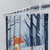 Charming Winter Fox Shower Curtain For Kids - Cute Animal Design Waterproof Bath Decor With Ring Waterproof Durable Easy-Clean