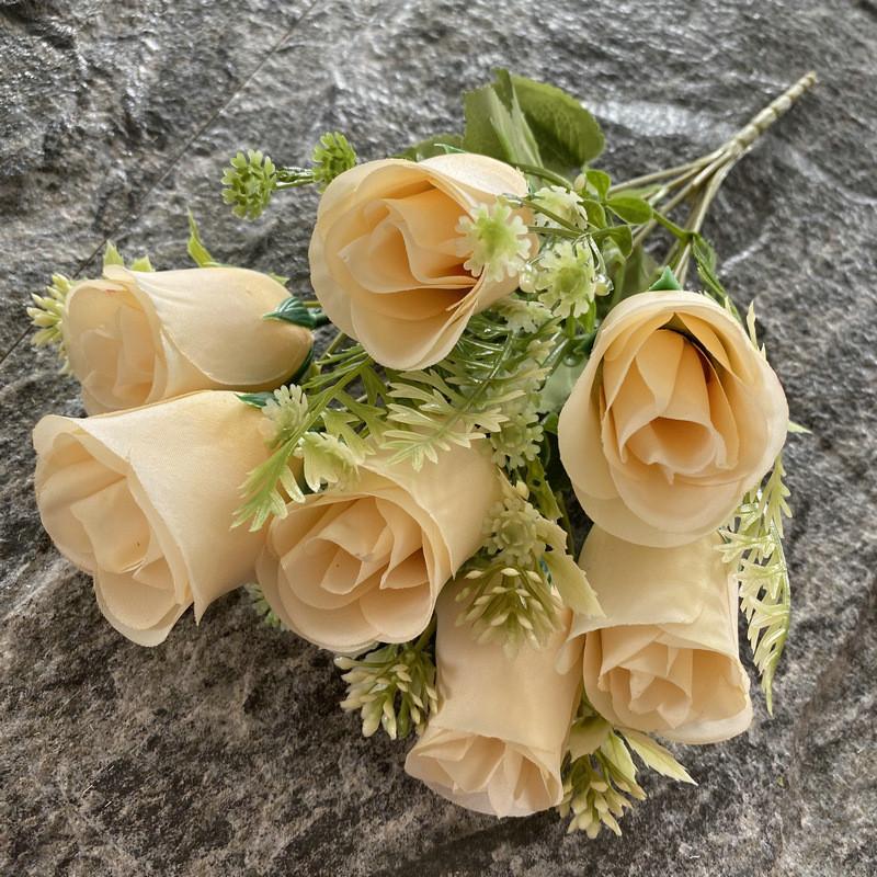 Silk Artificial Rose Flower Bouquet Photography Props Home Decoration Wedding