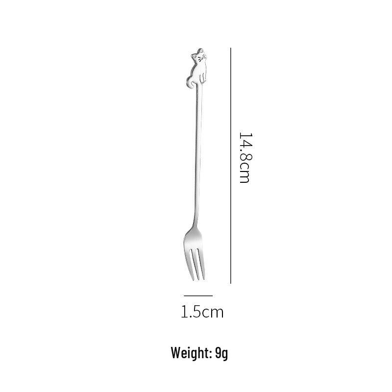 

Stainless Steel Cat Spoon Fork - Creative Dessert & Coffee Stirrer