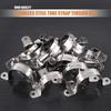 6 Pcs 4inch Rigid Pipe Strap,Two Hole Stainless Steel Strap U Bracket, Widened Tube Strap Tension Clip Assortment Kit Heavy Duty Pipe