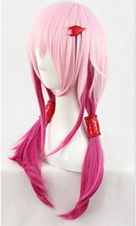Cosplay anjer groen tweeling medium met haar perfect voor en Bevat 2 bonus Hittebestendige pruik, gradiënt, roodachtig paars, staarten, lengte, accessoire,