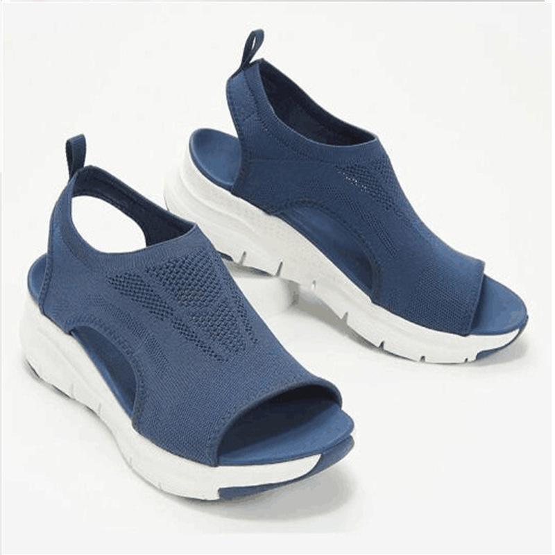 

new large size fly-woven platform casual sandals European and American women s shoes fish mouth breathable summer sports sandals 35