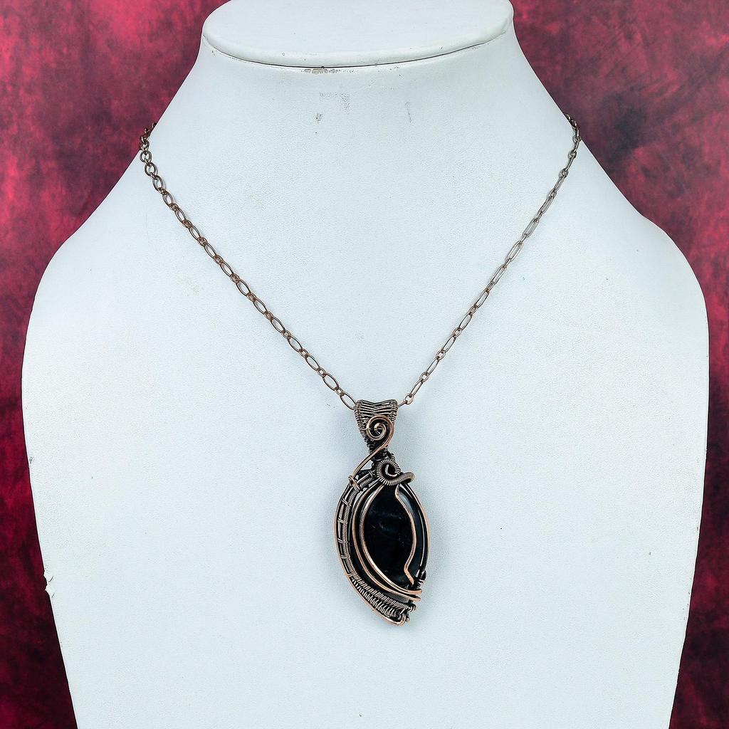 Picasso Jasper Pendant Copper Wire Wrapped Pendant Gemstone Jewelry Gifts For Her