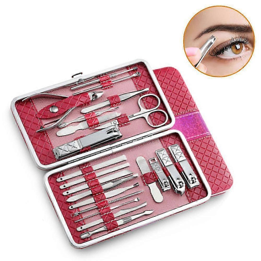 21 Pcs Nail Clippers Pedicure Kit Stainless Steel Professional Manicure Kit For Men/women Nail Care Tools Personal Home Travel Care Kits With Leather