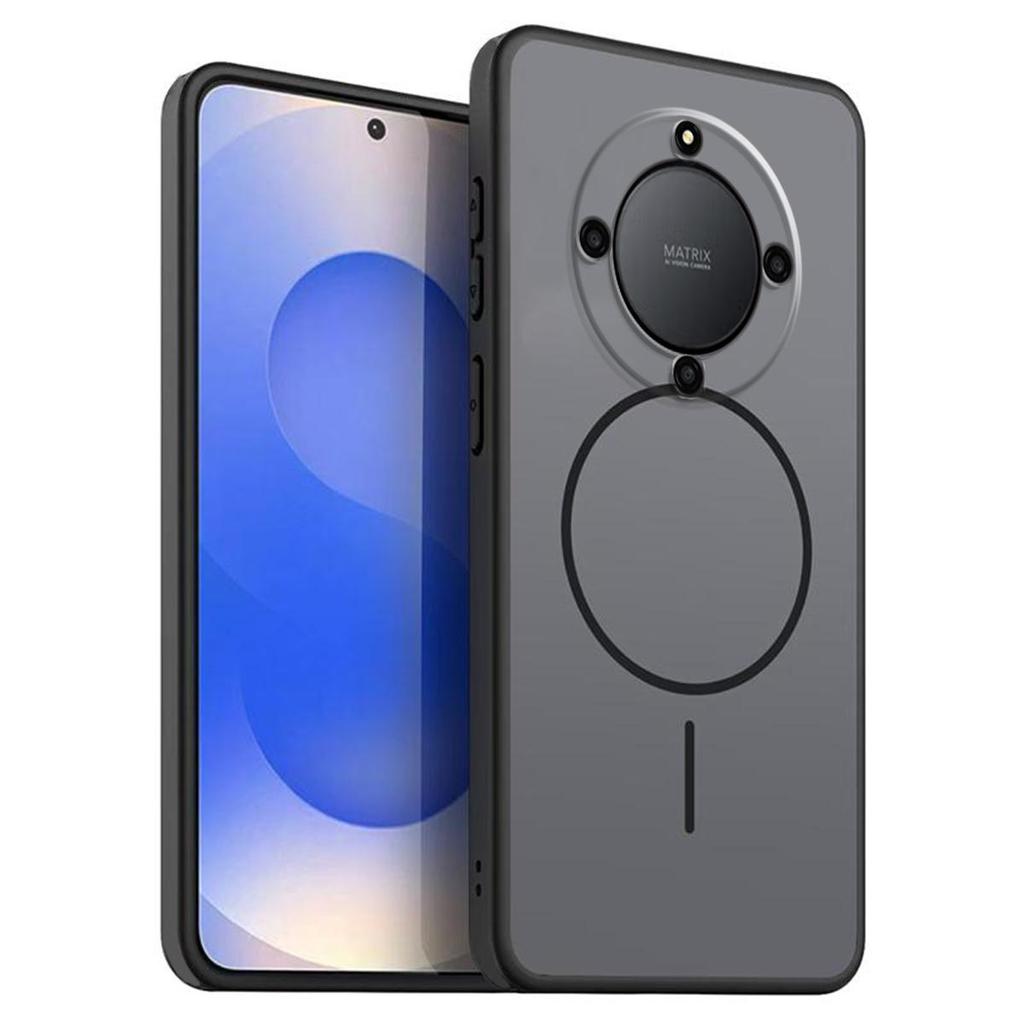 Solid Color Frosted TPU Phone Case for HONOR X9d,X9c Smart Decorative MagSafe‑Style Ring Print Cover